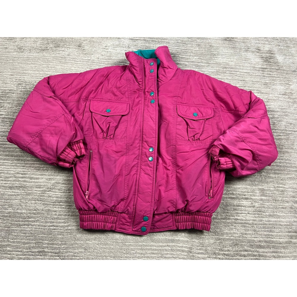Weather Breaker Puffer Jacket Women M Magenta Pink Vintage 80s Retro Insulated
